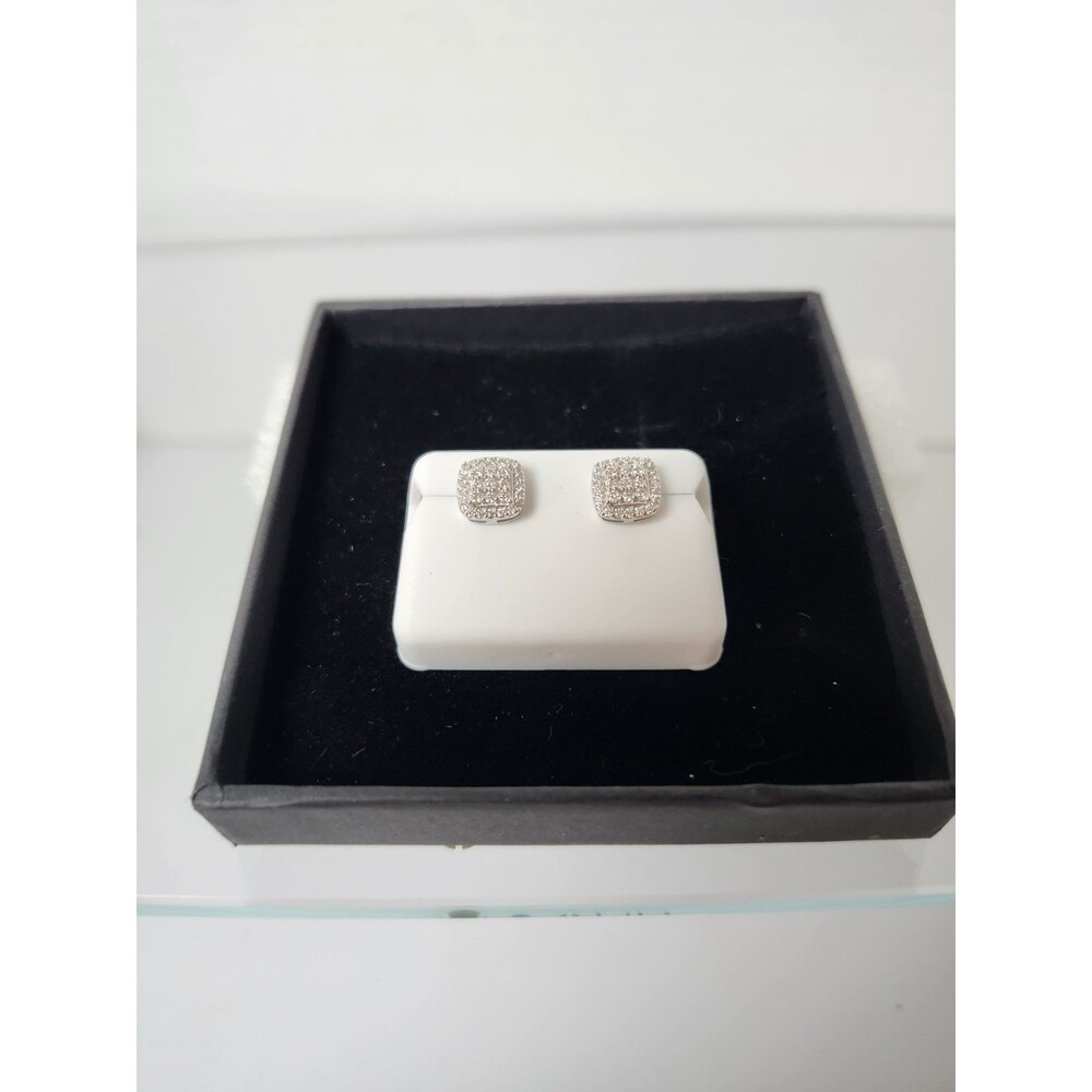 925 Sterling Silver 0.50 Ctw Moissanite Screw Back Earrings